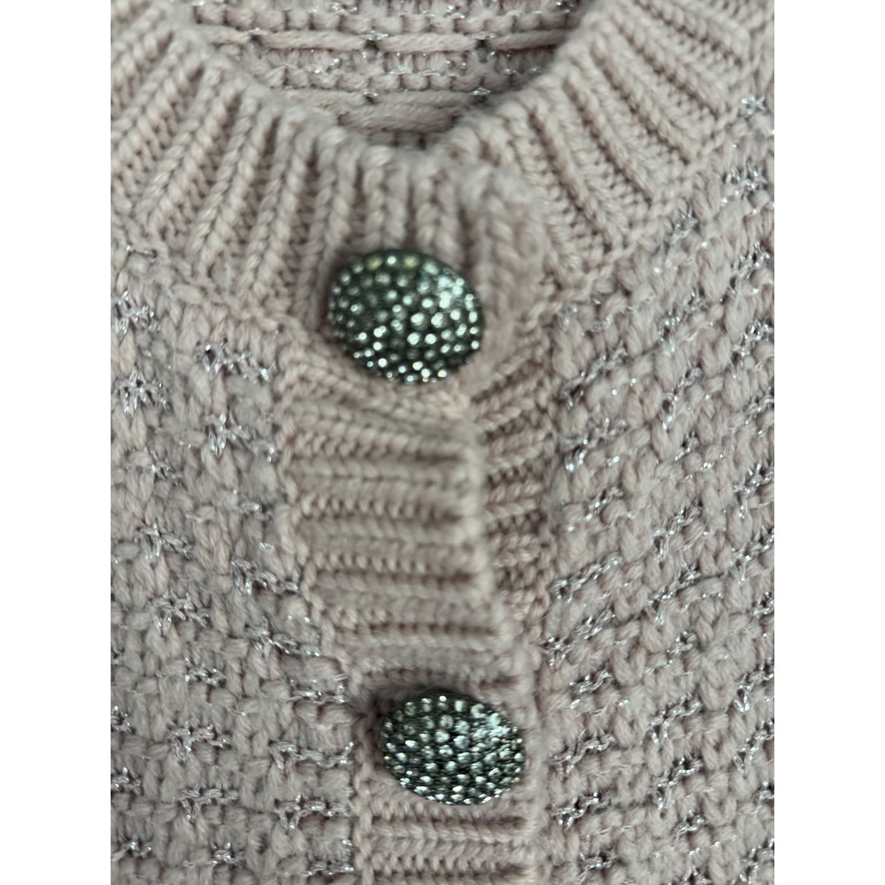 Kate Spade New York Jewel Button Textured Cardigan Wool Blend Pink Women's S - Picture 3 of 7